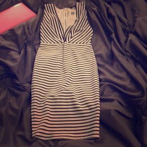 NEW Olivaceous Black & White Stripe Midi dress